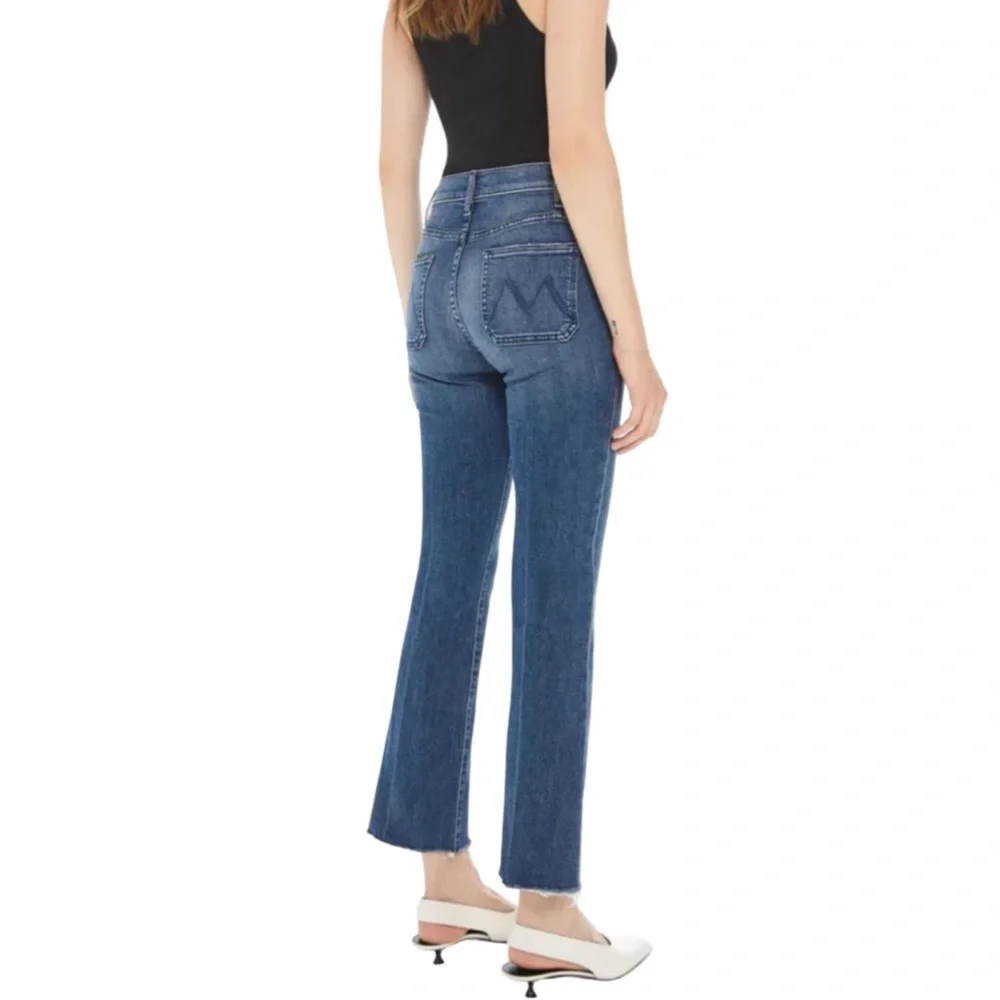 MOTHER Hustler Patch Pocket Ankle Fray Out For The Evening Medium Blue Size 27